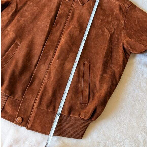 GA Collection Unisex Brown Faux Leather Suede Full Zip Italy Jacket - Picture 6 of 12